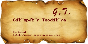 Gáspár Teodóra névjegykártya
